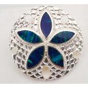 RARD290S Large Sterling Silver Sand dollar with Opal Slider